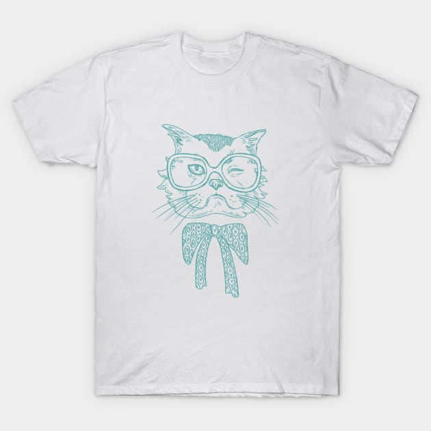 Cat wink with glases and bowties T-Shirt by Ginstore